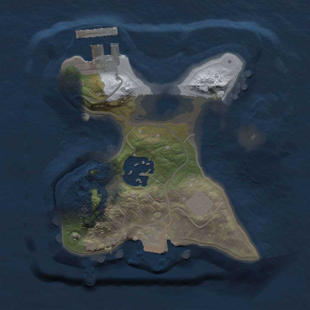 Rust Map: Procedural Map, Size: 1500, Seed: 1338235507, 3 Monuments