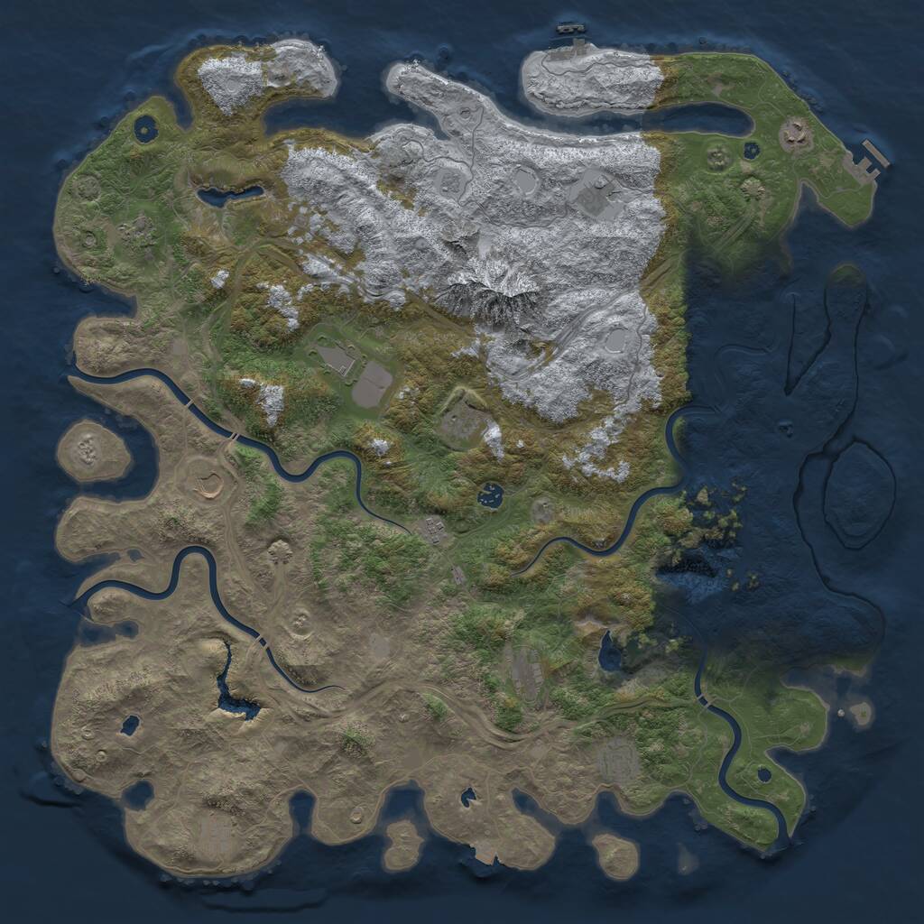 Rust Map: Procedural Map, Size: 5500, Seed: 573674473, 17 Monuments