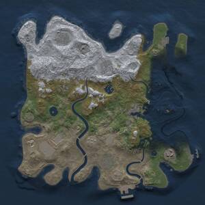 Thumbnail Rust Map: Procedural Map, Size: 3500, Seed: 160196613, 15 Monuments