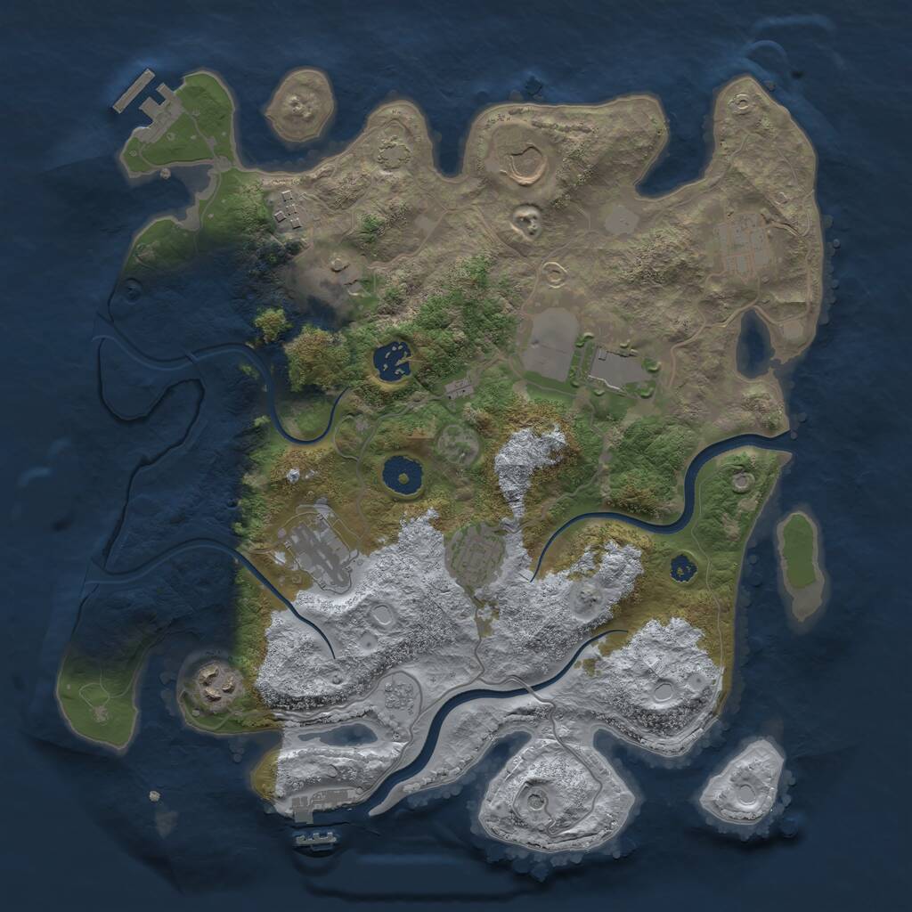 Rust Map: Procedural Map, Size: 3500, Seed: 2006520024, 15 Monuments