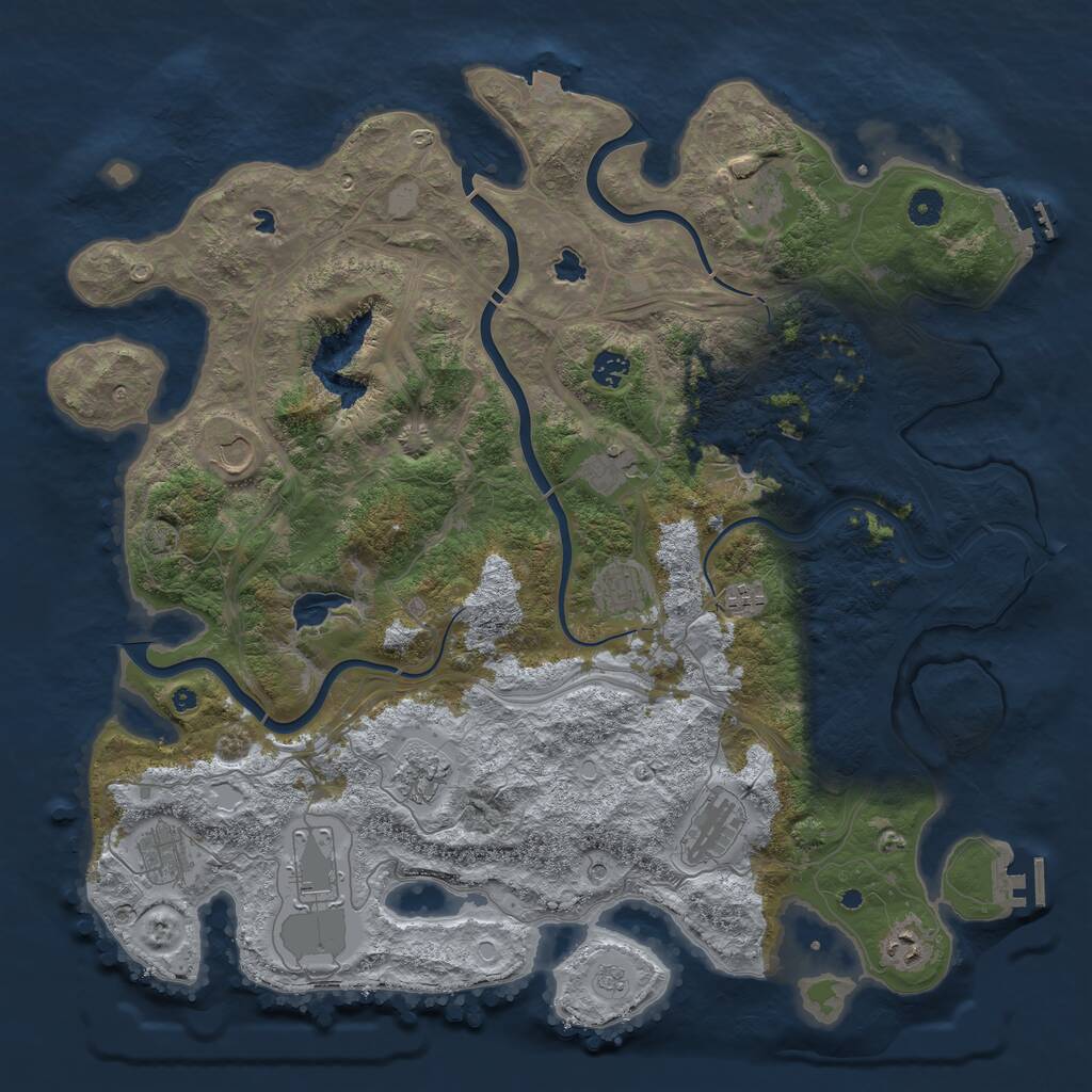 Rust Map: Procedural Map, Size: 4500, Seed: 1653609502, 17 Monuments