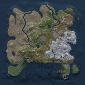 Thumbnail Rust Map: Procedural Map, Size: 3700, Seed: 348921, 16 Monuments