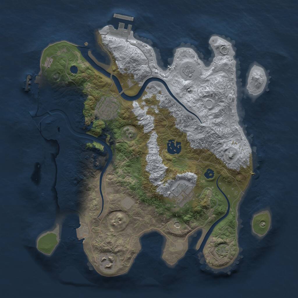 Rust Map: Procedural Map, Size: 3000, Seed: 293422810, 11 Monuments