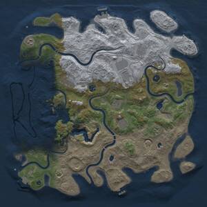 Thumbnail Rust Map: Procedural Map, Size: 4500, Seed: 74100475, 16 Monuments