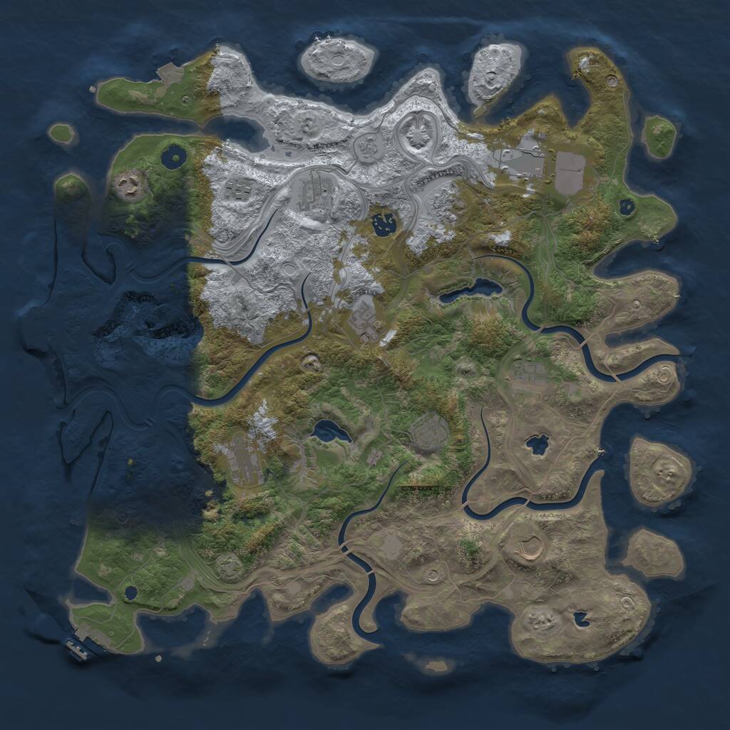 Rust Map: Procedural Map, Size: 4500, Seed: 387931846, 17 Monuments