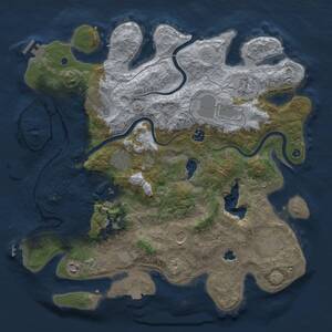 Thumbnail Rust Map: Procedural Map, Size: 4000, Seed: 1769212879, 16 Monuments