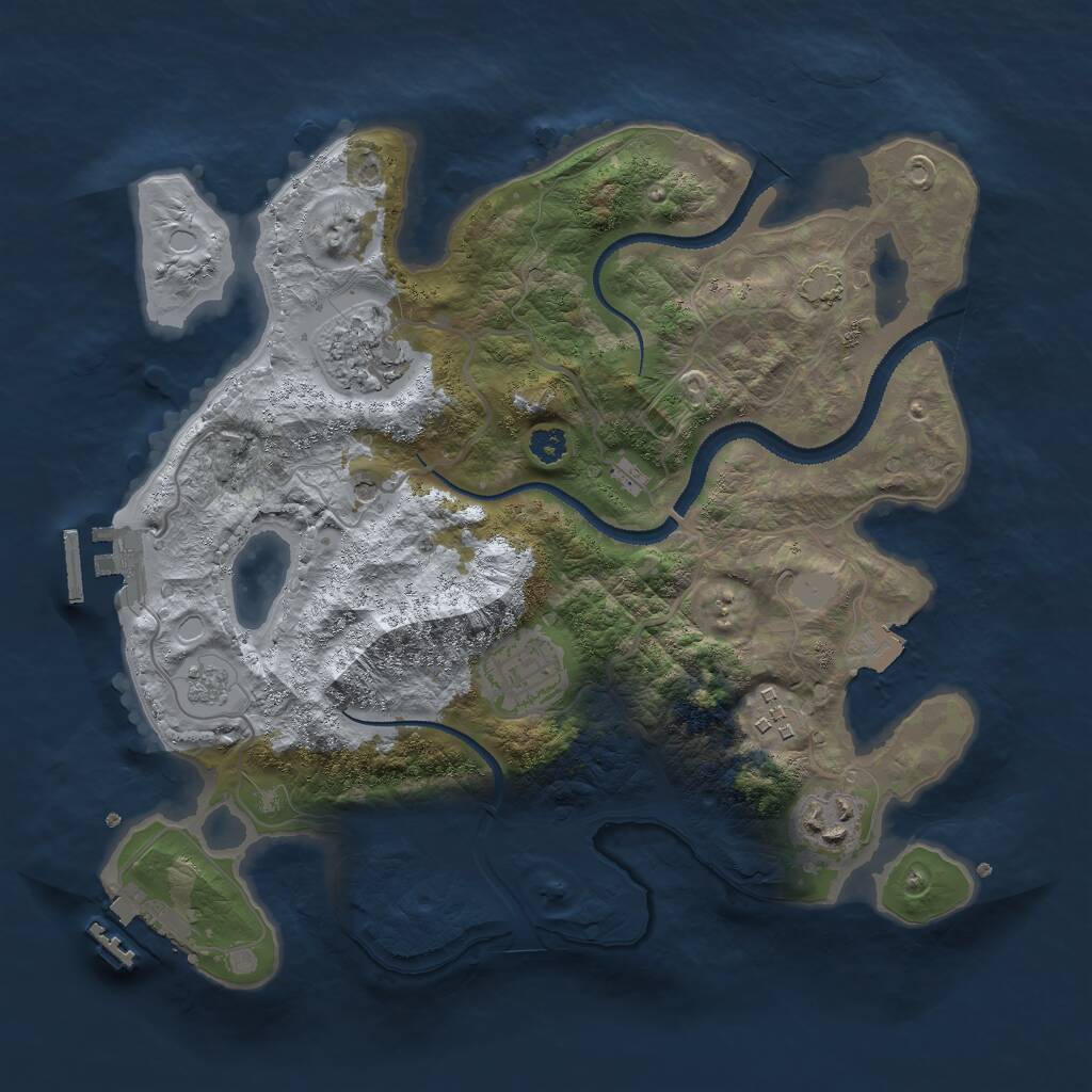 Rust Map: Procedural Map, Size: 3000, Seed: 1716315129, 10 Monuments