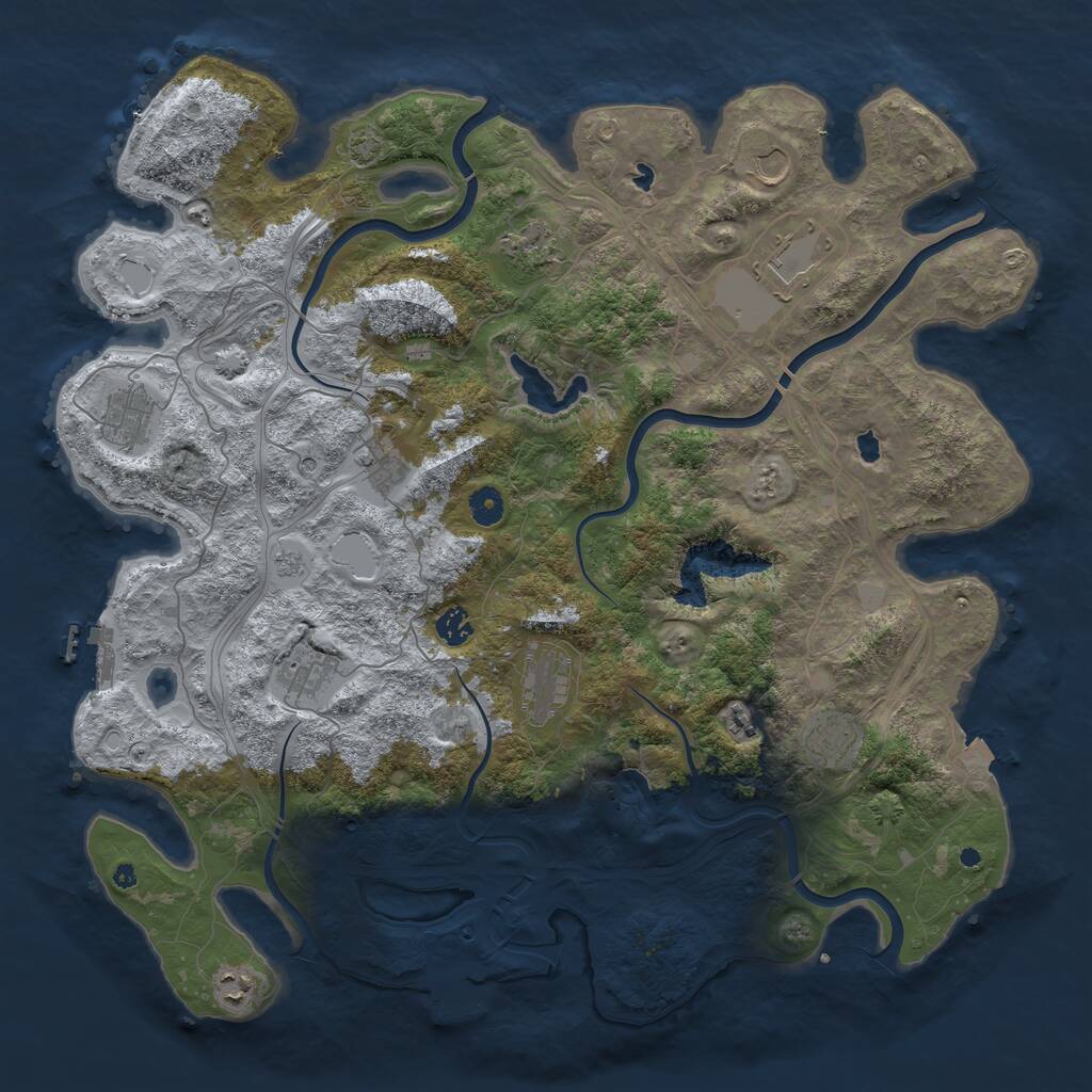 Rust Map: Procedural Map, Size: 4500, Seed: 294120037, 17 Monuments