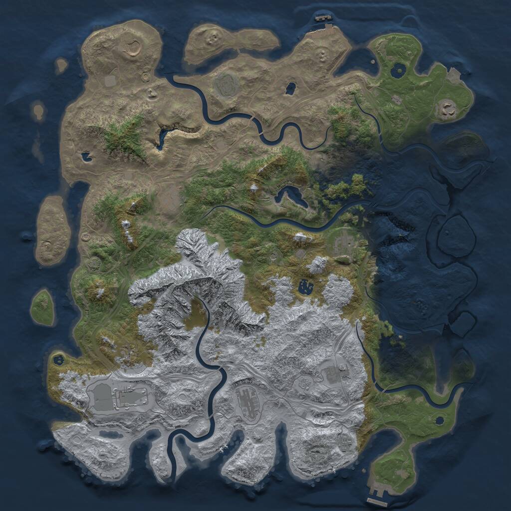 Rust Map: Procedural Map, Size: 5000, Seed: 11983, 17 Monuments