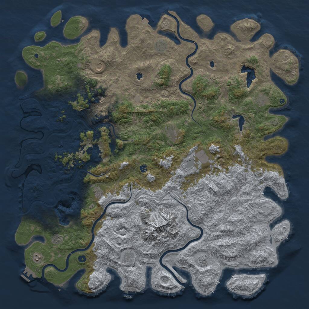 Rust Map: Procedural Map, Size: 6000, Seed: 823713598, 17 Monuments