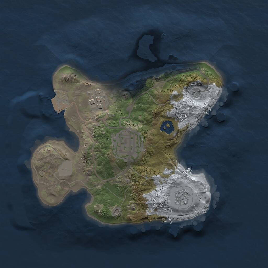 Rust Map: Procedural Map, Size: 2000, Seed: 57000, 5 Monuments