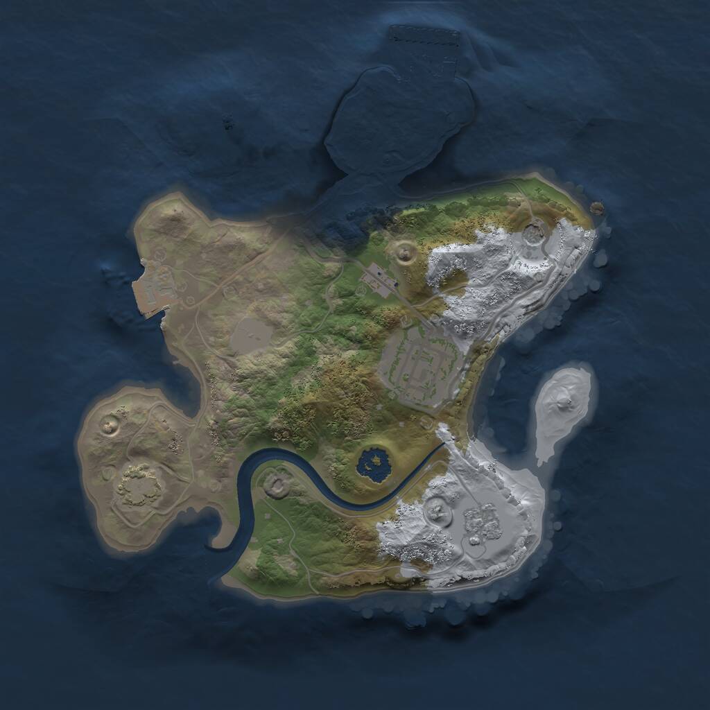 Rust Map: Procedural Map, Size: 2100, Seed: 57000, 6 Monuments