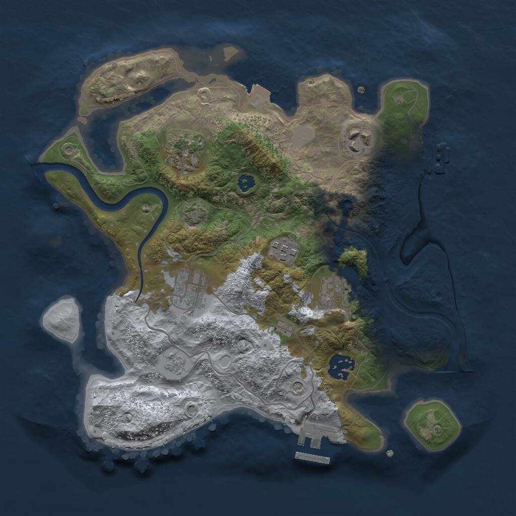 Rust Map: Procedural Map, Size: 3000, Seed: 1305294, 12 Monuments