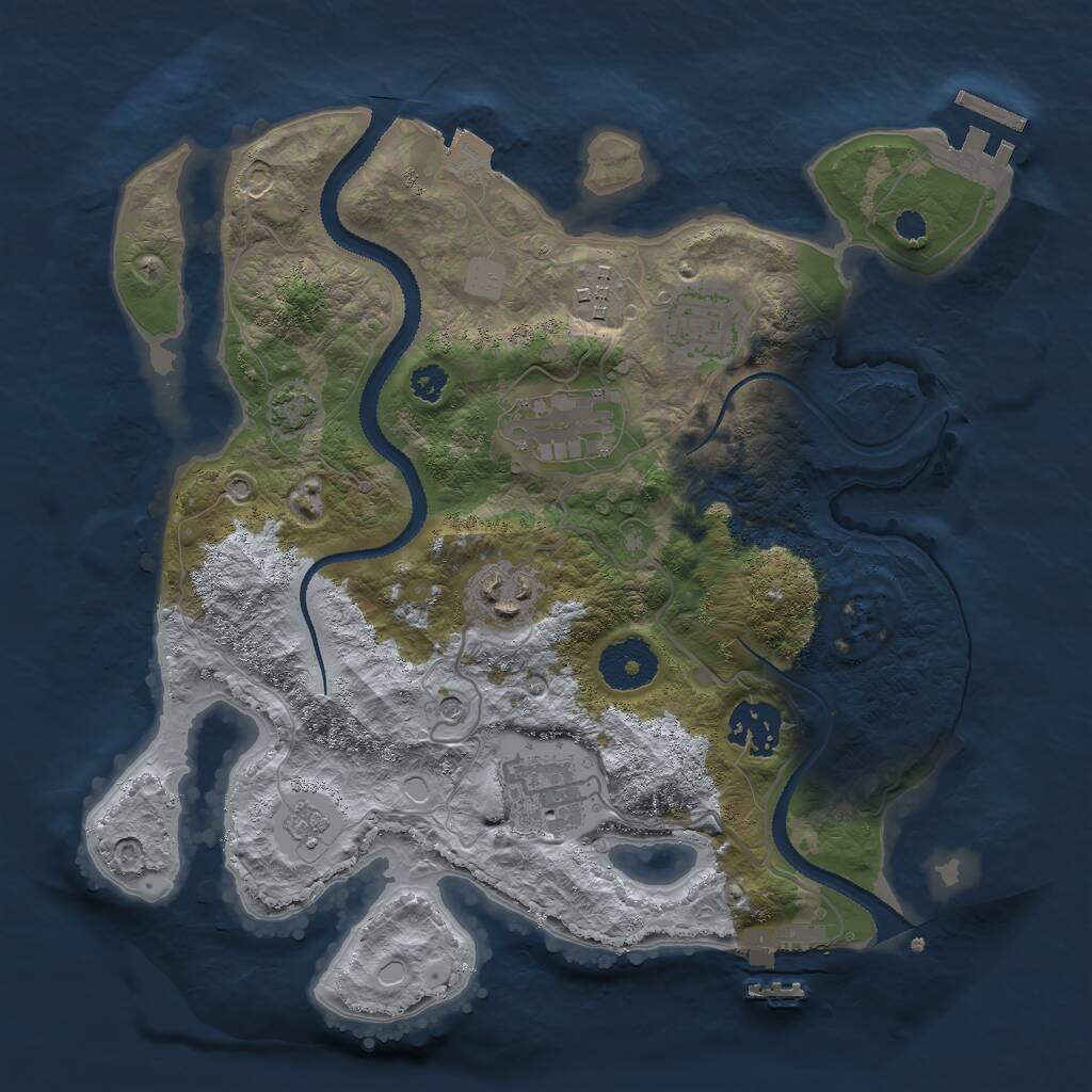 Rust Map: Procedural Map, Size: 3000, Seed: 7041994, 12 Monuments