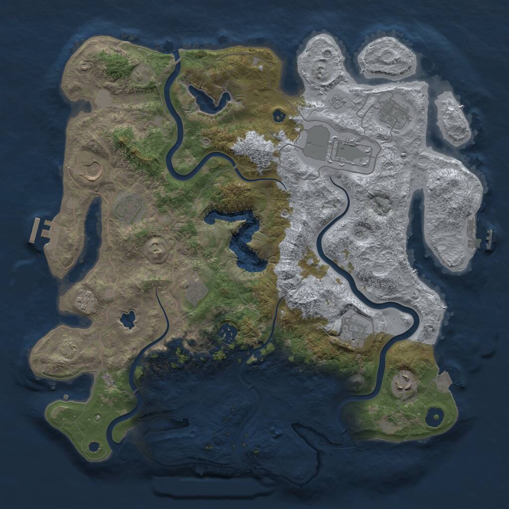 Rust Map: Procedural Map, Size: 4000, Seed: 1012399088, 15 Monuments
