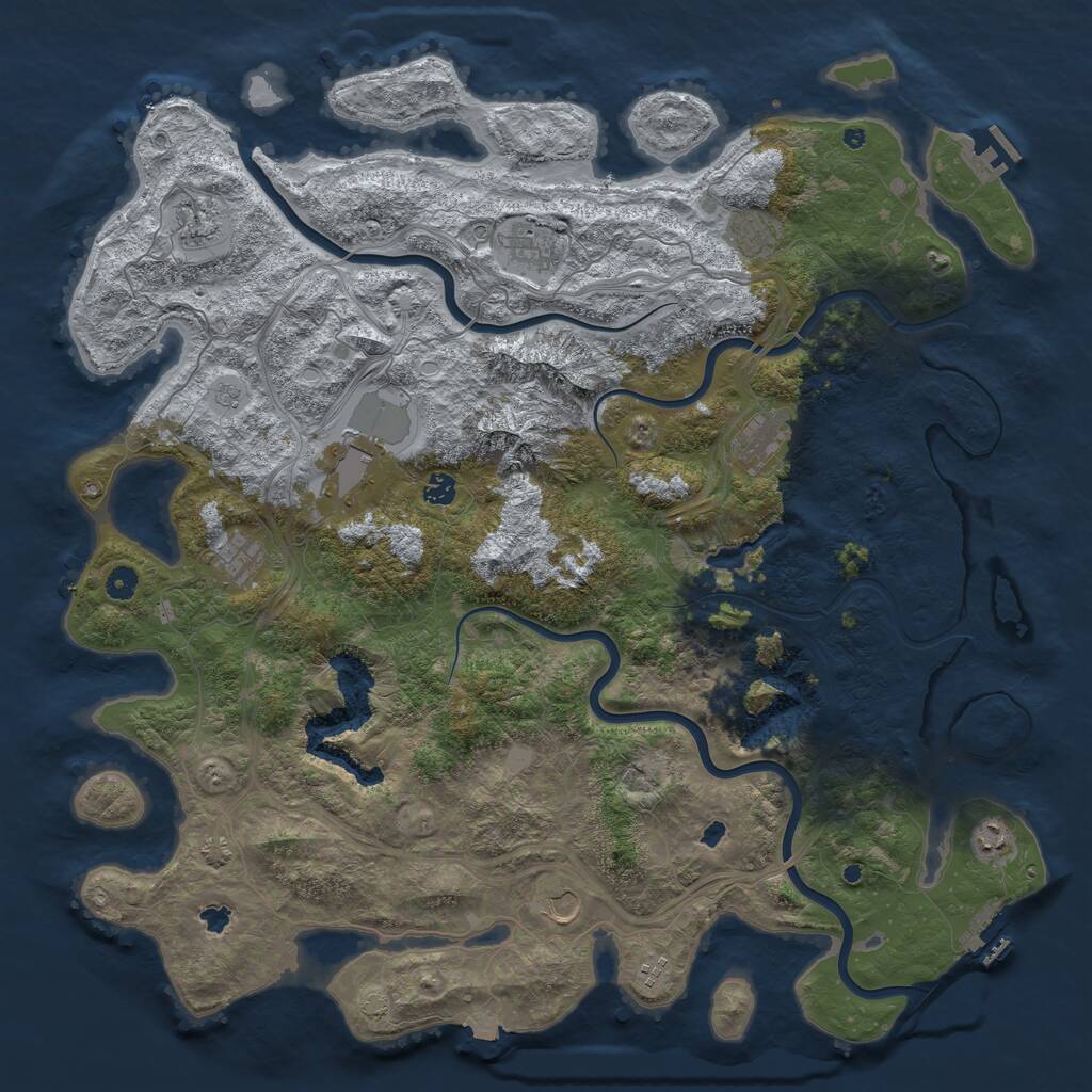 Rust Map: Procedural Map, Size: 5000, Seed: 13041988, 16 Monuments