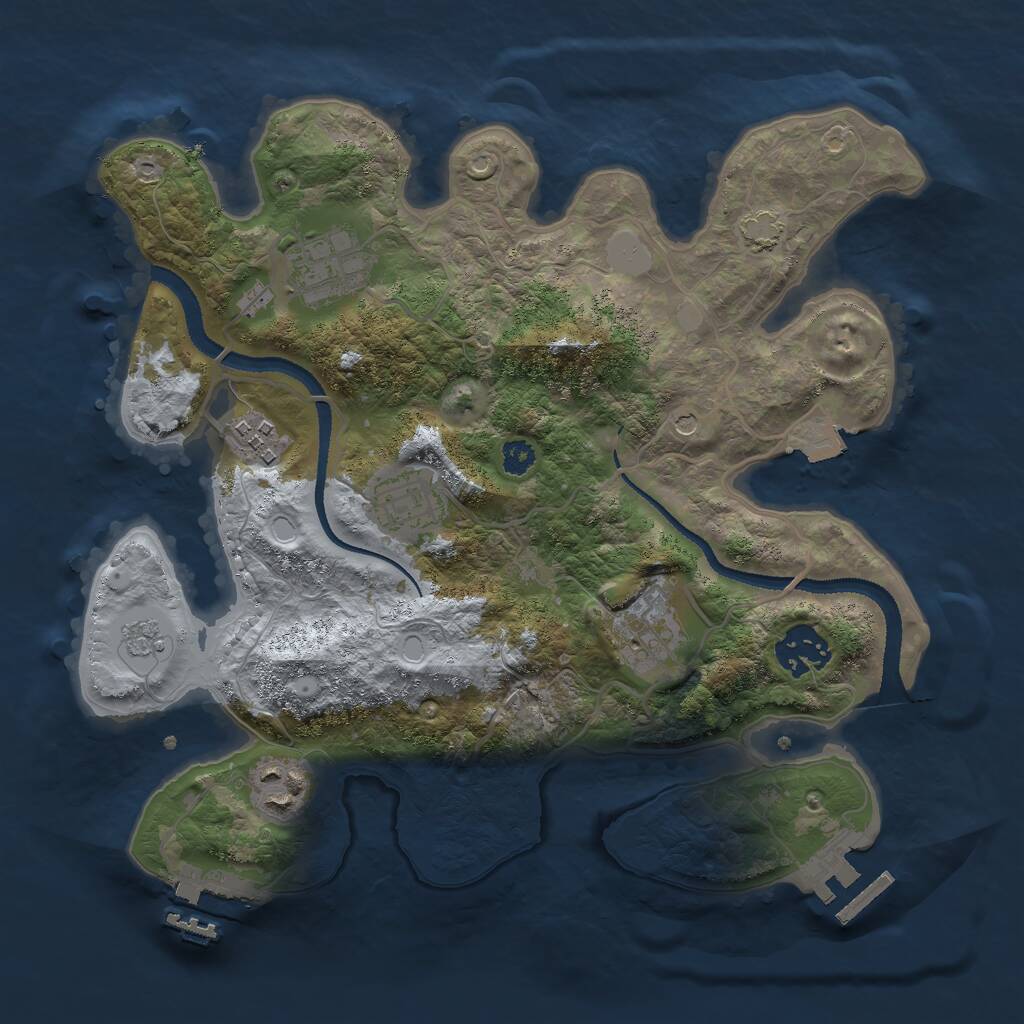 Rust Map: Procedural Map, Size: 3000, Seed: 28620, 12 Monuments