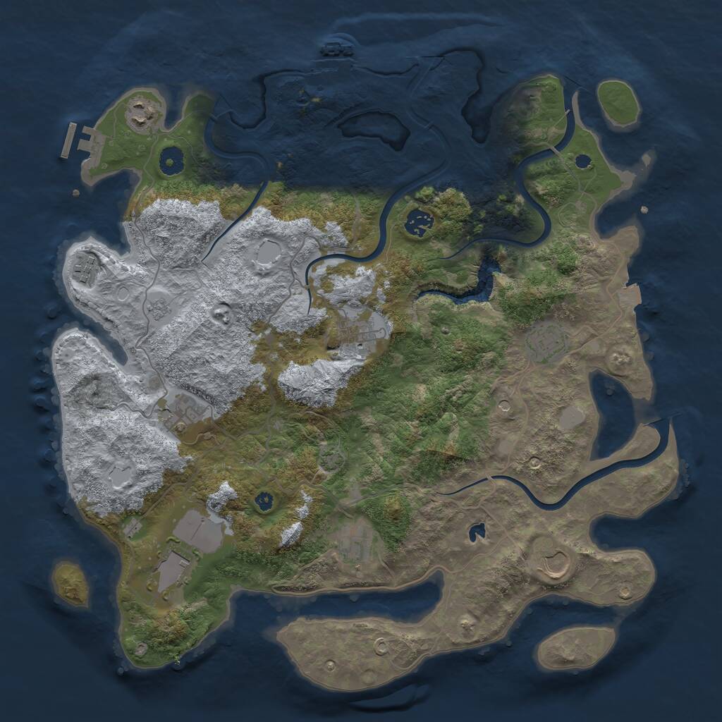 Rust Map: Procedural Map, Size: 4000, Seed: 2031808523, 15 Monuments