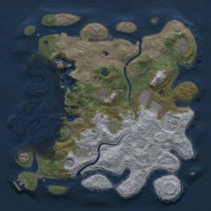 Thumbnail Rust Map: Procedural Map, Size: 4000, Seed: 1733956450, 15 Monuments