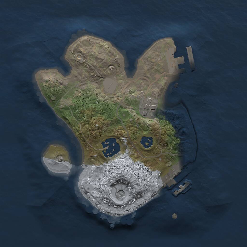 Rust Map: Procedural Map, Size: 2000, Seed: 1302901353, 6 Monuments