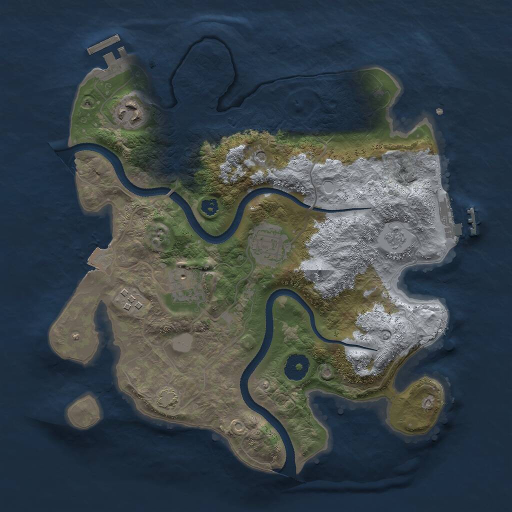 Rust Map: Procedural Map, Size: 3000, Seed: 971877674, 10 Monuments