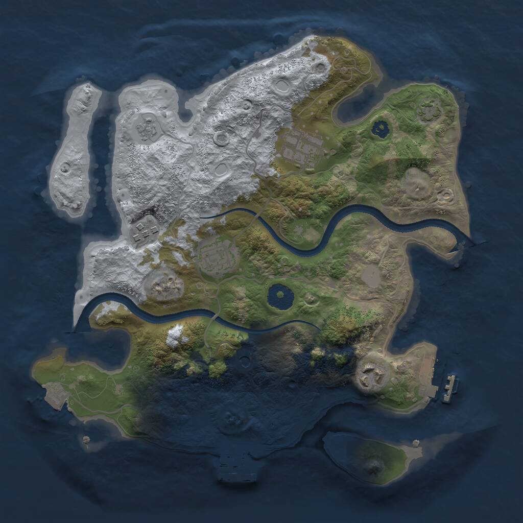 Rust Map: Procedural Map, Size: 3000, Seed: 2079101113, 10 Monuments