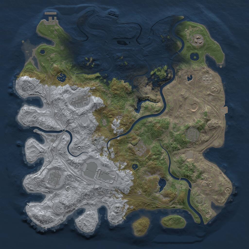 Rust Map: Procedural Map, Size: 4250, Seed: 1992087232, 16 Monuments
