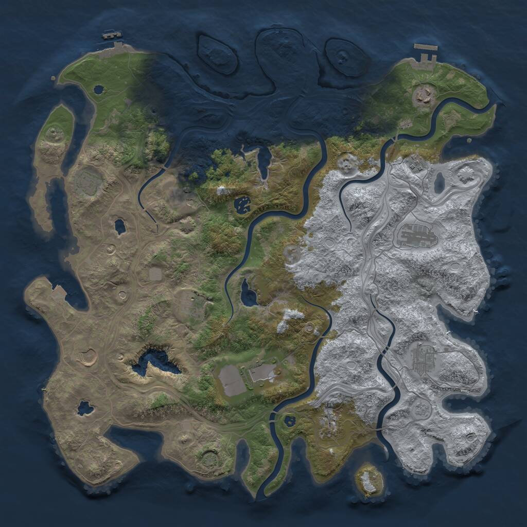 Rust Map: Procedural Map, Size: 4500, Seed: 137457119, 17 Monuments