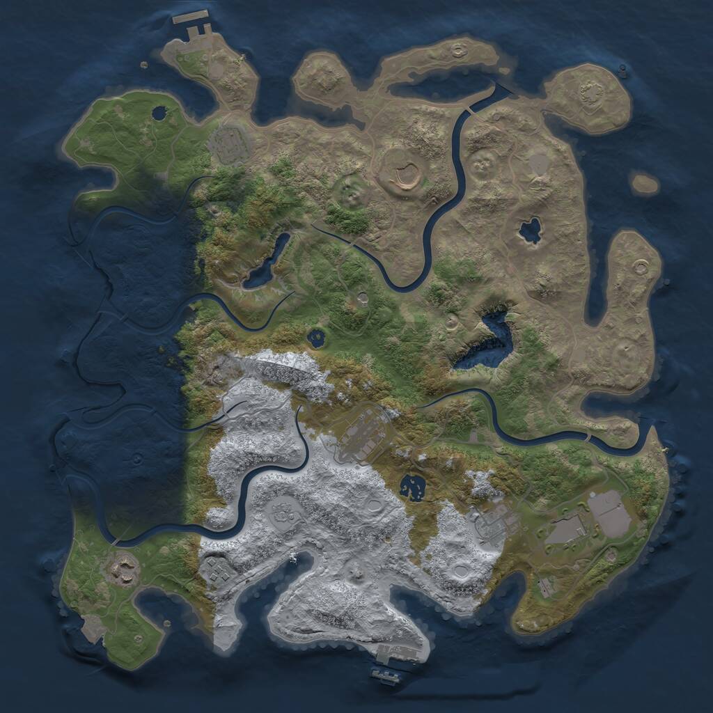 Rust Map: Procedural Map, Size: 4000, Seed: 156855, 14 Monuments