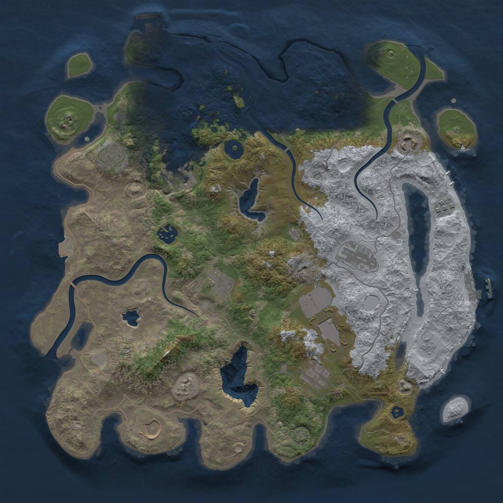Rust Map: Procedural Map, Size: 4000, Seed: 39765392, 16 Monuments