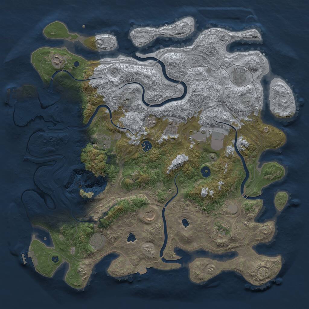 Rust Map: Procedural Map, Size: 4500, Seed: 785331957, 16 Monuments