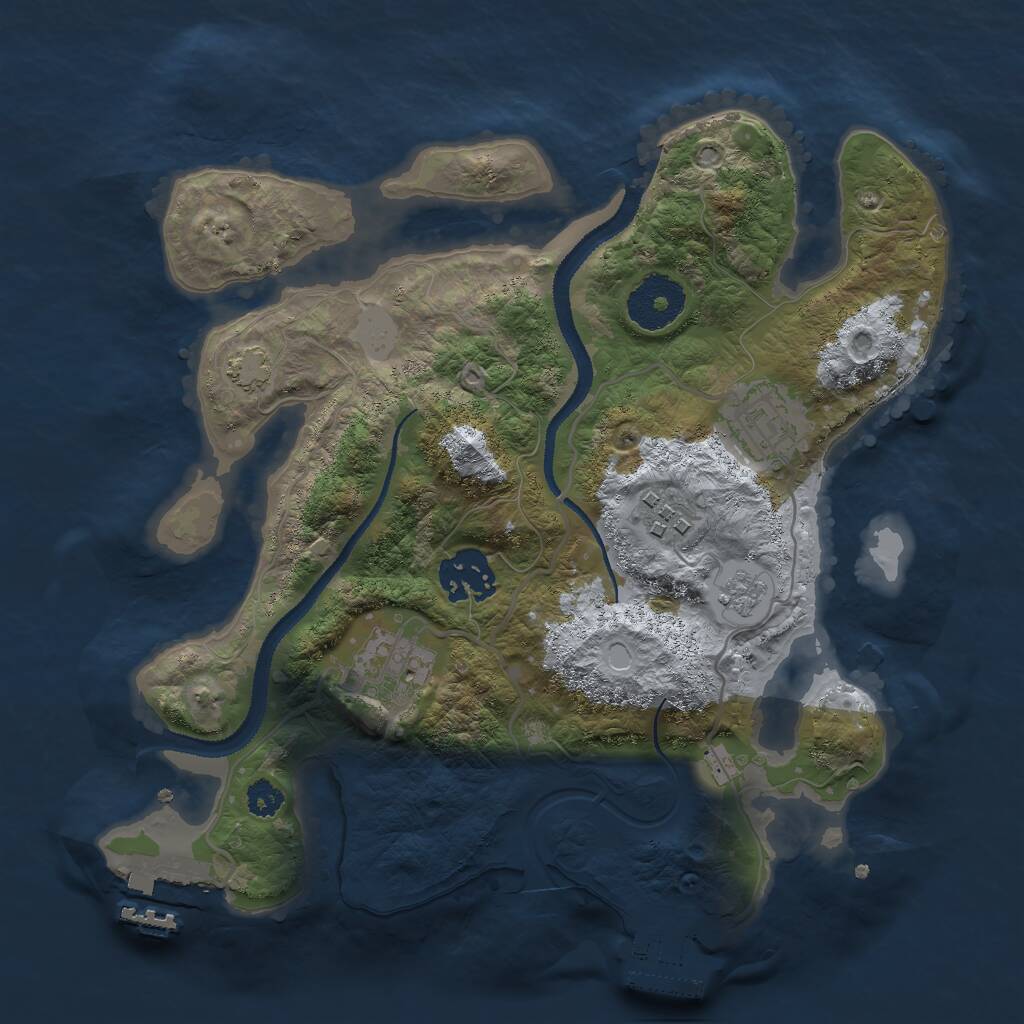 Rust Map: Procedural Map, Size: 2800, Seed: 774002, 9 Monuments