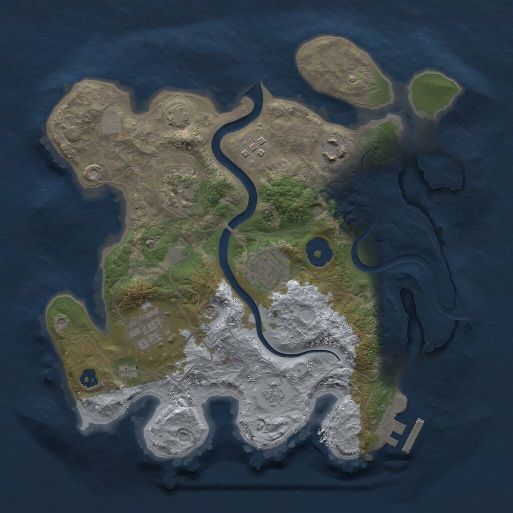 Rust Map: Procedural Map, Size: 2800, Seed: 1439821, 10 Monuments