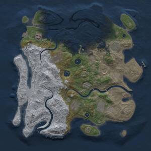 Thumbnail Rust Map: Procedural Map, Size: 3700, Seed: 1207103540, 14 Monuments