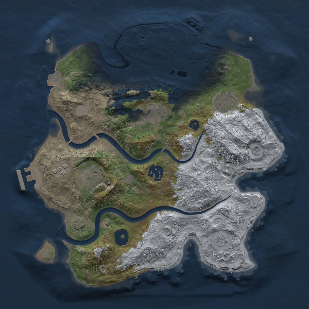 Rust Map: Procedural Map, Size: 3000, Seed: 1153860075, 11 Monuments