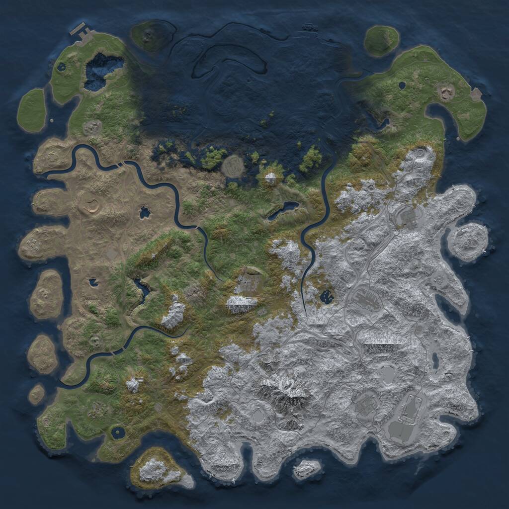 Rust Map: Procedural Map, Size: 5800, Seed: 15421, 17 Monuments