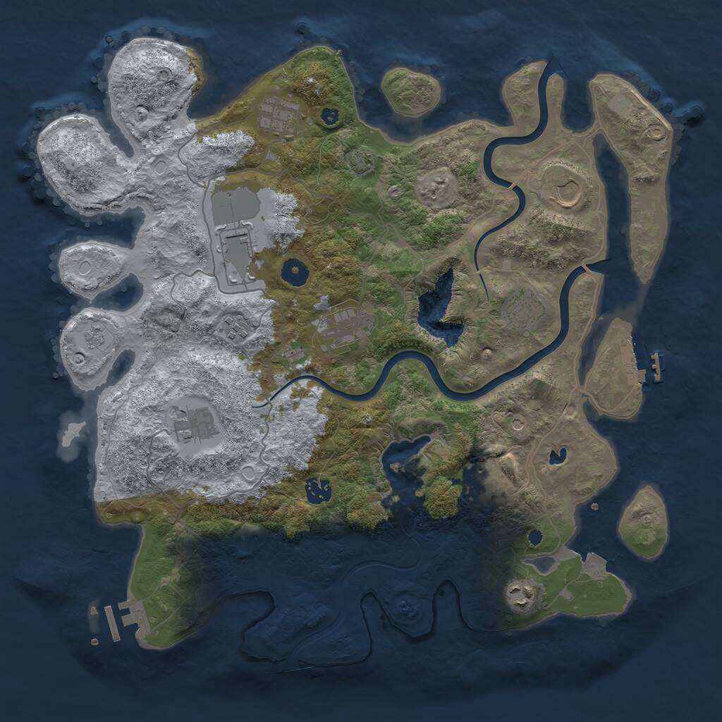 Rust Map: Procedural Map, Size: 4000, Seed: 451697222, 16 Monuments