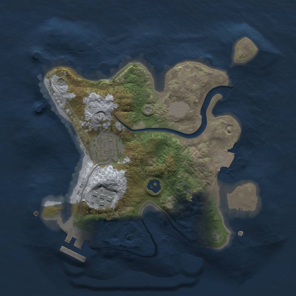 Rust Map: Procedural Map, Size: 2200, Seed: 1299706962, 4 Monuments