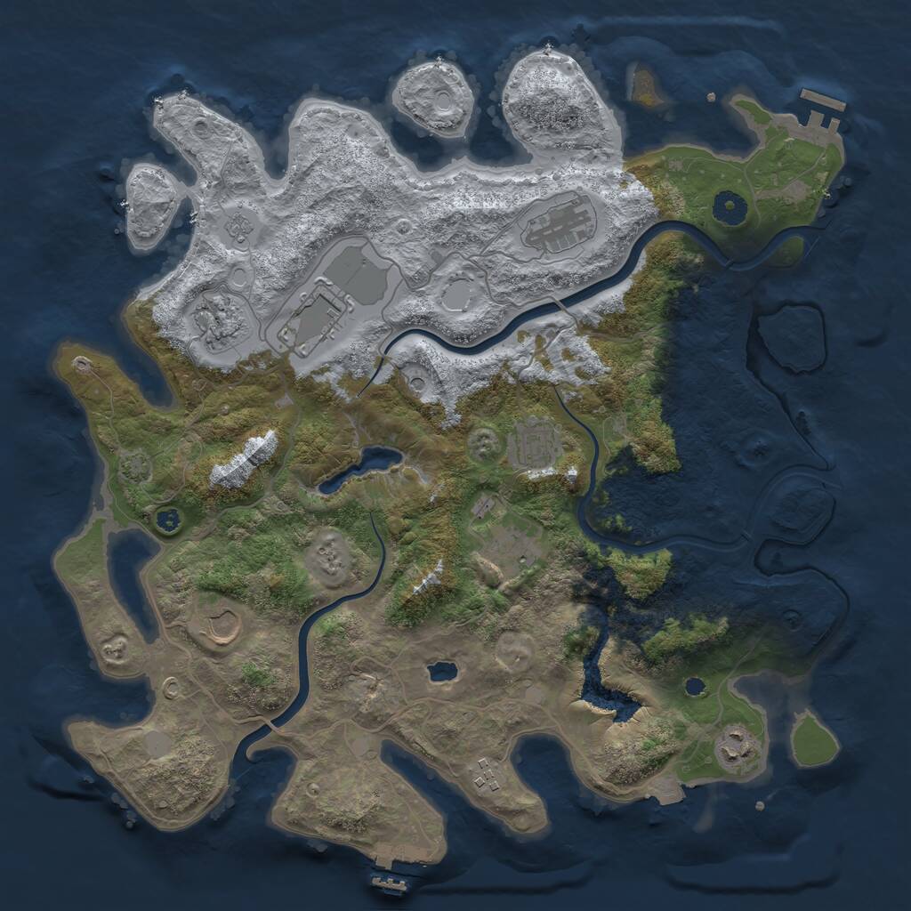 Rust Map: Procedural Map, Size: 4000, Seed: 512904, 14 Monuments