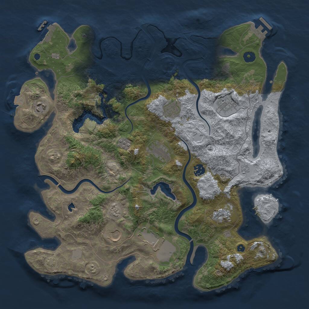 Rust Map: Procedural Map, Size: 4000, Seed: 497531073, 15 Monuments