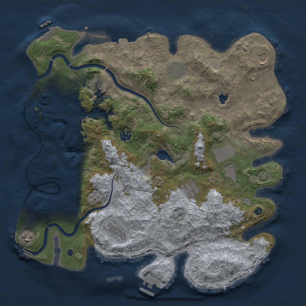 Rust Map: Procedural Map, Size: 4000, Seed: 14944353, 15 Monuments