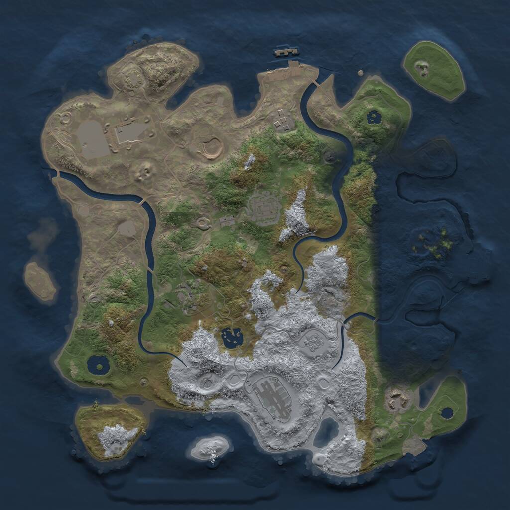 Rust Map: Procedural Map, Size: 3500, Seed: 10352, 14 Monuments