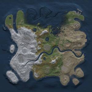 Thumbnail Rust Map: Procedural Map, Size: 3500, Seed: 145260593, 15 Monuments