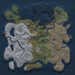 Thumbnail Rust Map: Procedural Map, Size: 4300, Seed: 548703978, 16 Monuments