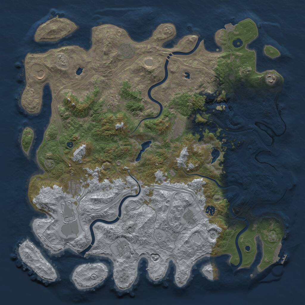 Rust Map: Procedural Map, Size: 4750, Seed: 837237465, 17 Monuments