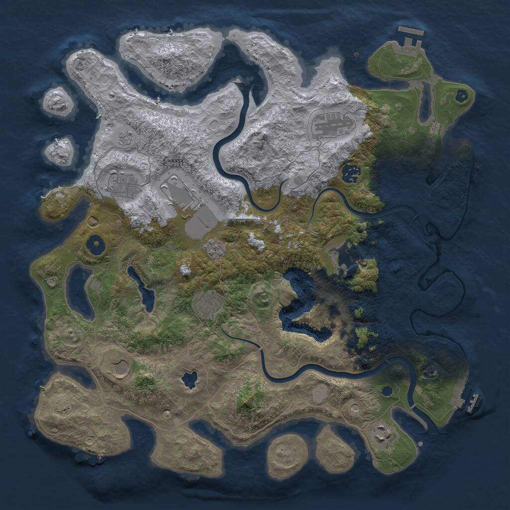 Rust Map: Procedural Map, Size: 4000, Seed: 2103869764, 15 Monuments
