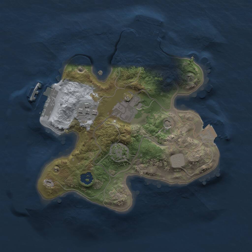 Rust Map: Procedural Map, Size: 2000, Seed: 560993388, 7 Monuments