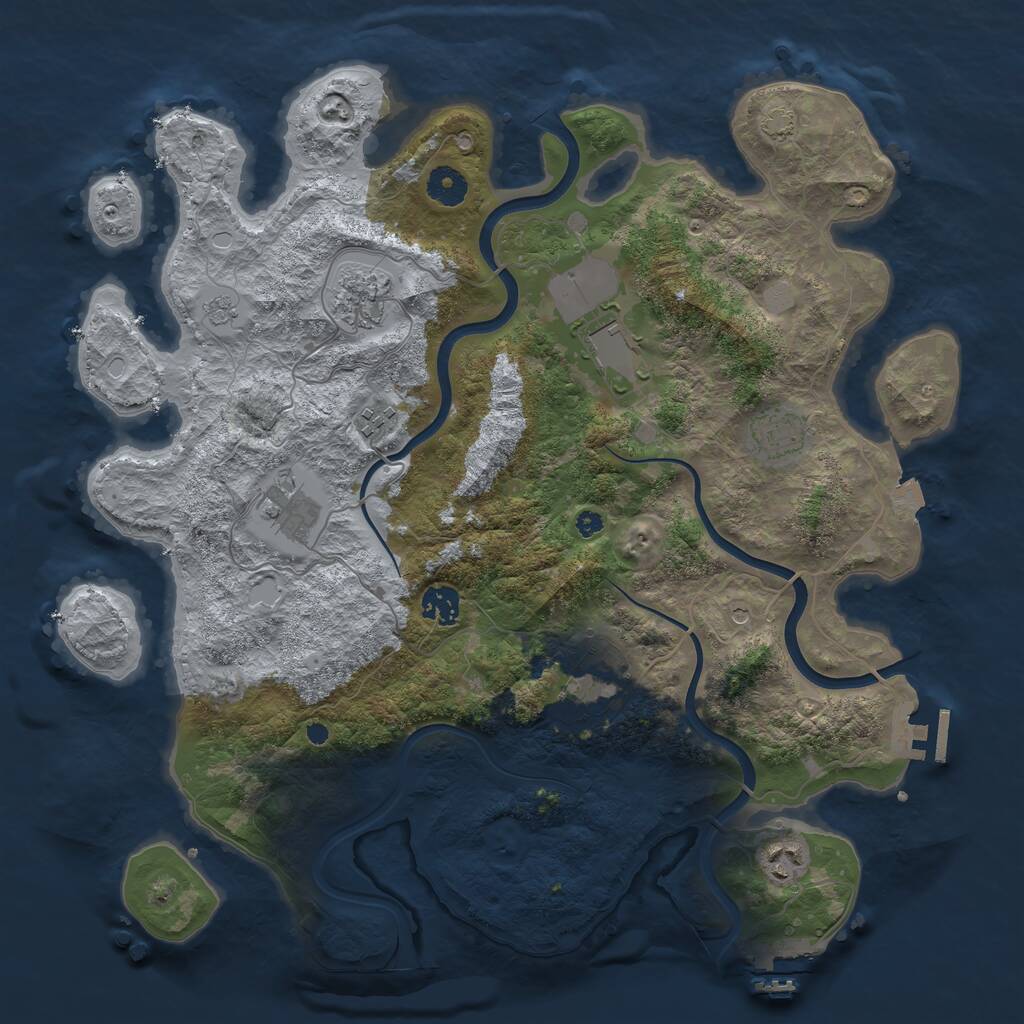 Rust Map: Procedural Map, Size: 3900, Seed: 405428271, 14 Monuments