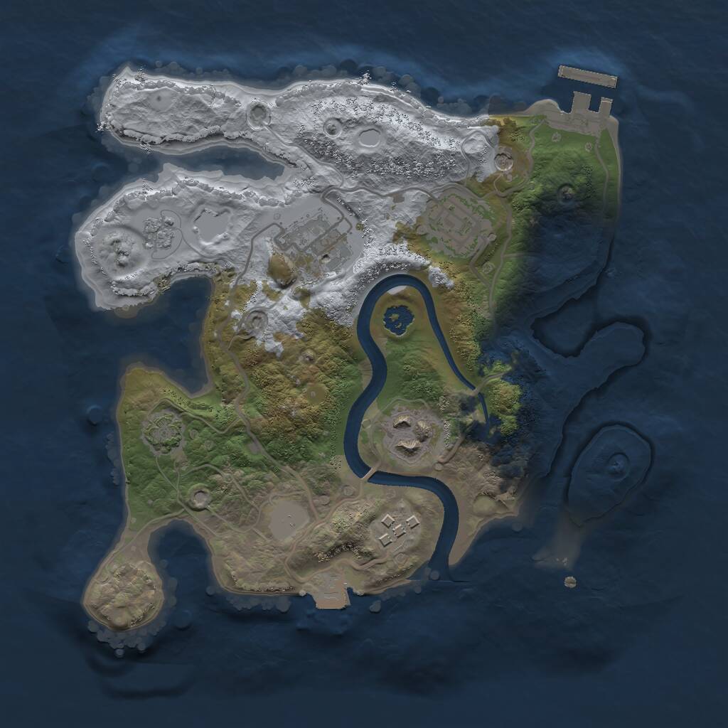 Rust Map: Procedural Map, Size: 2500, Seed: 453235, 9 Monuments
