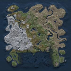 Thumbnail Rust Map: Procedural Map, Size: 4500, Seed: 747783719, 17 Monuments